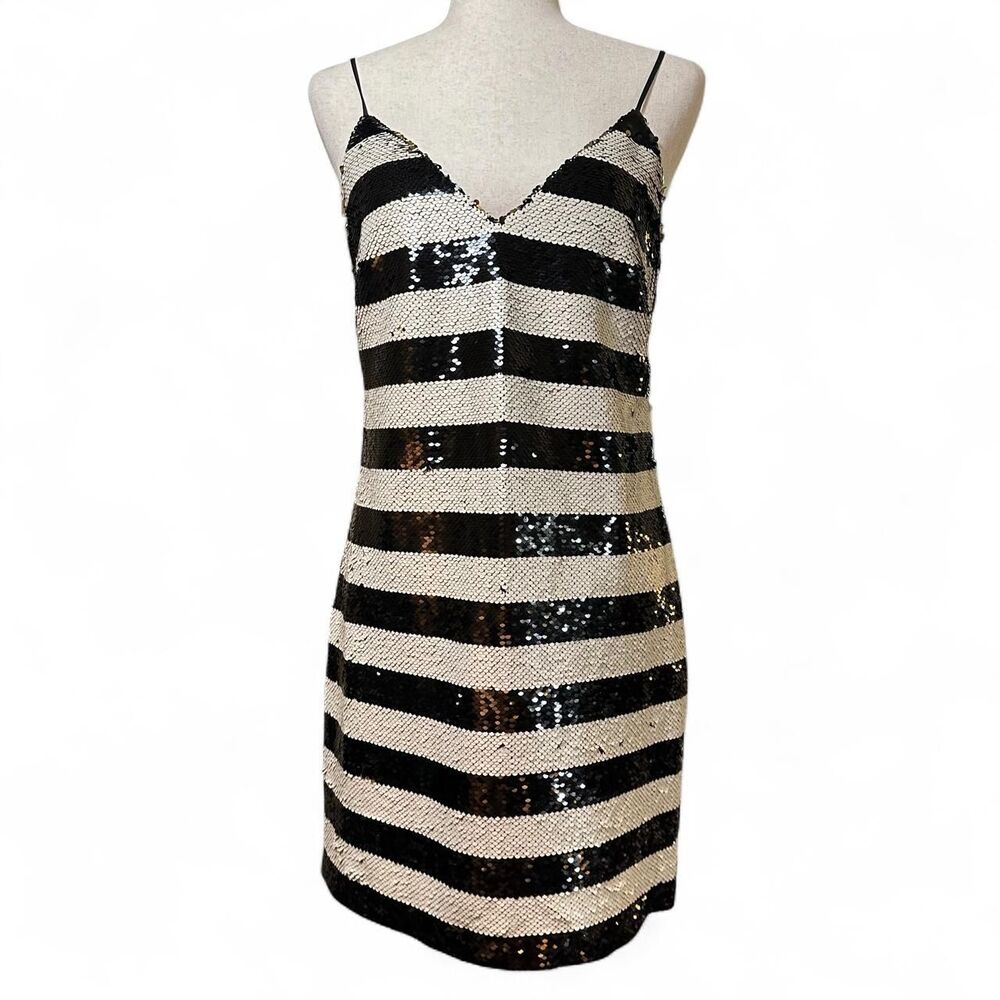 L'Agence Elora Sequin Mini Slip Dress